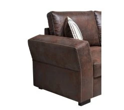 Promo ✨ TIME Canap&eacute; 3 places CASABLANCA tissu Gobi marron 4 😉 -Espace Déco Magasin 3544740022115 D