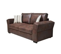 Promo ✨ TIME Canap&eacute; 3 places CASABLANCA tissu Gobi marron 4 😉 -Espace Déco Magasin 3544740022115 P