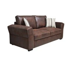 Promo ✨ TIME Canap&eacute; 3 places CASABLANCA tissu Gobi marron 4 😉 -Espace Déco Magasin 3544740022115 Q