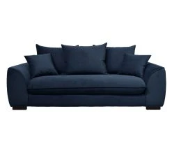 Grosses soldes 😍 TIME Canap&eacute; 3 places convertible SAGA tissu trinity blue 30 ⭐