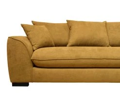 Offres ✔️ TIME Canap&eacute; 3 places convertible SAGA tissu regain ocre 23 🌟 -Espace Déco Magasin 3544740026236 A