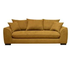 Offres ✔️ TIME Canap&eacute; 3 places convertible SAGA tissu regain ocre 23 🌟 -Espace Déco Magasin 3544740026236 F