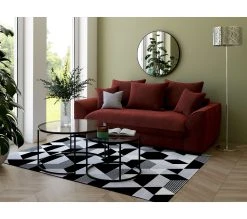 Meilleur prix 🎁 TIME Canap&eacute; 3 places convertible SAGA tissu sally bordeaux 9 🎉