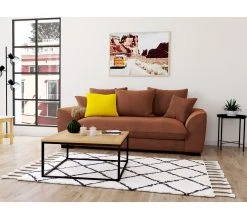 Promo 💯 TIME Canapé 3 places SAGA tissu regain terracotta 96 💯