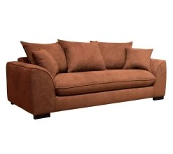 Promo 💯 TIME Canap&eacute; 3 places SAGA tissu regain terracotta 96 💯 -Espace Déco Magasin 3544740026526 Q