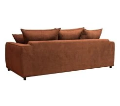 Promo 💯 TIME Canap&eacute; 3 places SAGA tissu regain terracotta 96 💯 -Espace Déco Magasin 3544740026526 R