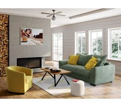 Coupon 🥰 TIME Canap&eacute; 3 places SAGA tissu sally amande 21 👍