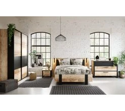 Les meilleures critiques de ⌛ TIME Lit 140x190 cm DISTRICT imitation ch&ecirc;ne et noir 😍 -Espace Déco Magasin 3605095772169 AMB2