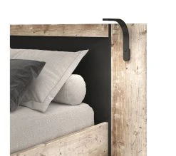 Coupon ❤️ TIME Lit 160x200 cm DISTRICT imitation ch&ecirc;ne et noir 💯 -Espace Déco Magasin 3605095772329 A