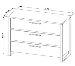 Bon marché 🌟 TIME Commode 3 tiroirs DISTRICT imitation ch&ecirc;ne et noir ✨ -Espace Déco Magasin 3605095772848 Z1