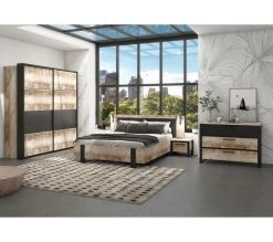 Meilleur prix 🥰 TIME Chevet 1 tiroir DISTRICT imitation ch&ecirc;ne et noir 😍