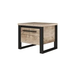 Meilleur prix 🥰 TIME Chevet 1 tiroir DISTRICT imitation ch&ecirc;ne et noir 😍 -Espace Déco Magasin 3605095773210 P