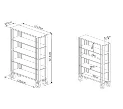 Le moins cher 🔥 TIME Biblioth&egrave;que WINSTON cir&eacute; coloris ch&ecirc;ne et noir ❤️ -Espace Déco Magasin 3609130013309 Z1