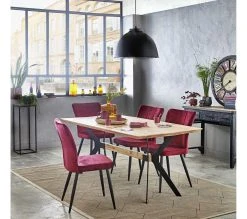 Sortie ✔️ TIME Table L.180 EMELINE ch&ecirc;ne massif /m&eacute;tal noir 🔔 -Espace Déco Magasin 3877000686490 AMB3