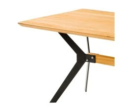 Sortie ✔️ TIME Table L.180 EMELINE ch&ecirc;ne massif /m&eacute;tal noir 🔔 -Espace Déco Magasin 3877000686490 D