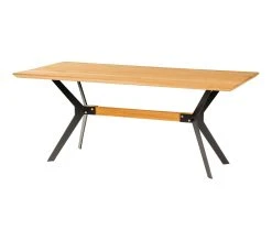 Sortie ✔️ TIME Table L.180 EMELINE ch&ecirc;ne massif /m&eacute;tal noir 🔔 -Espace Déco Magasin 3877000686490 P