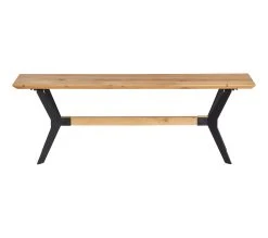 Le moins cher ❤️ TIME Banc L.140 EMELINE ch&ecirc;ne massif /m&eacute;tal noir ❤️