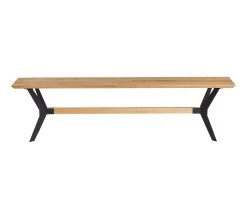 Tout neuf 🔔 TIME Banc L.180 EMELINE ch&ecirc;ne massif /m&eacute;tal noir 🛒