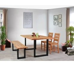 Vente flash 🎉 TIME Table rectangulaire L.200 cm EMMA en chêne massif ⭐