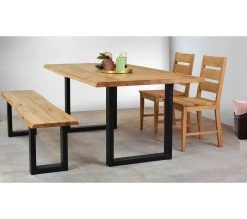 Vente flash 🎉 TIME Table rectangulaire L.200 cm EMMA en ch&ecirc;ne massif ⭐ -Espace Déco Magasin 3877000686940 AMB2