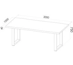 Vente flash 🎉 TIME Table rectangulaire L.200 cm EMMA en ch&ecirc;ne massif ⭐ -Espace Déco Magasin 3877000686940 Z1