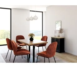 Grosses soldes ❤️ TIME Table L.120/172 1 allonge QUADRATO imitation ch&ecirc;ne/noir 💯