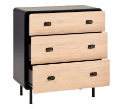 Bon marché 🥰 TIME Commode 3 tiroirs Sixties noir et imitation ch&ecirc;ne 🔥 -Espace Déco Magasin 4894223211833 Z4