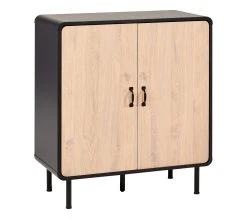 Bon marché 🎉 TIME Rangement 2 portes Sixties imitation ch&ecirc;ne et noir 🧨 -Espace Déco Magasin 4894223211840 Q