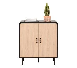 Bon marché 🎉 TIME Rangement 2 portes Sixties imitation ch&ecirc;ne et noir 🧨 -Espace Déco Magasin 4894223211840 Z2