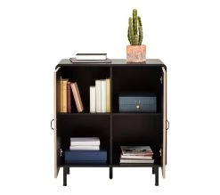 Bon marché 🎉 TIME Rangement 2 portes Sixties imitation ch&ecirc;ne et noir 🧨 -Espace Déco Magasin 4894223211840 Z5