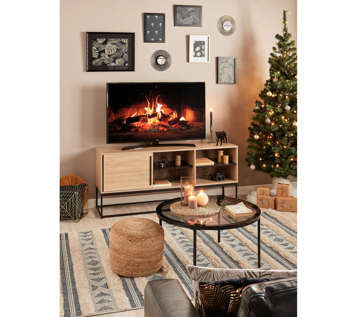 Budget 🛒 Meuble TV industriel TIME Noir/chêne VINCENTE 🛒 14 Budget 🛒 Meuble TV industriel TIME Noir/chêne VINCENTE 🛒 – Image 12