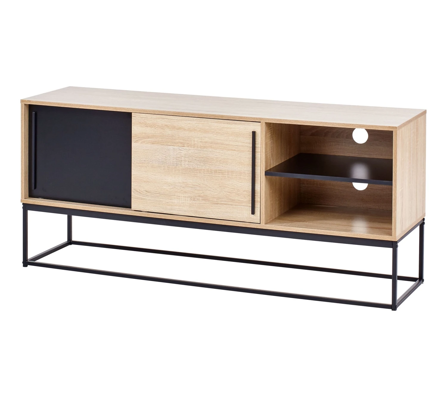 Budget 🛒 Meuble TV industriel TIME Noir/chêne VINCENTE 🛒 10 Budget 🛒 Meuble TV industriel TIME Noir/chêne VINCENTE 🛒 – Image 8