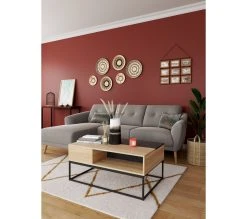 Remise 🧨 Table basse rectang imitation TIME chêne sonoma/ noir VINCENTE ✨