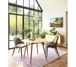 Acheter ❤️ TIME Chaise velours MARINETTE Taupe 🛒