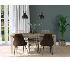 Acheter ❤️ TIME Chaise velours MARINETTE Taupe 🛒 -Espace Déco Magasin 4894223218832 AMB3D3