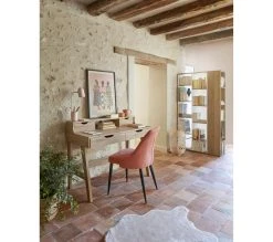 Grosses soldes ⌛ TIME Chaise tissu MARINETTE Corail ⌛