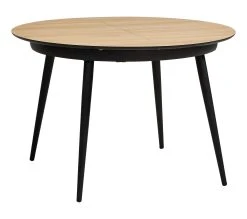 Sortie ✔️ TIME Table ronde D.118/148 CELINE imitation ch&ecirc;ne/ noir ⭐ -Espace Déco Magasin 4894223221450 Q