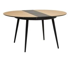 Sortie ✔️ TIME Table ronde D.118/148 CELINE imitation ch&ecirc;ne/ noir ⭐ -Espace Déco Magasin 4894223221450 Z3