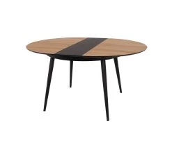 Sortie ✔️ TIME Table ronde D.118/148 CELINE imitation ch&ecirc;ne/ noir ⭐ -Espace Déco Magasin 4894223221450 Z4