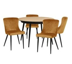 Sortie ✔️ TIME Table ronde D.118/148 CELINE imitation ch&ecirc;ne/ noir ⭐ -Espace Déco Magasin 4894223221450 Z5