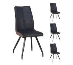 Sortie 👍 TIME Chaise ESTHER Bi-color noir nuit/marron ❤️ -Espace Déco Magasin 4894223221665 B