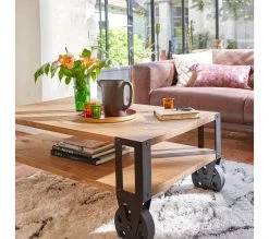 Top 10 👍 TIME Table basse industriel WINSTON Noir / imitation chêne ✨