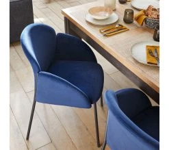 Offres ⭐ TIME Chaise velours MARTHE bleu ⌛ -Espace Déco Magasin 4894223229227 AMB29