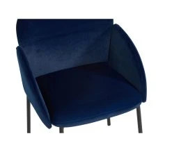 Offres ⭐ TIME Chaise velours MARTHE bleu ⌛ -Espace Déco Magasin 4894223229227 D