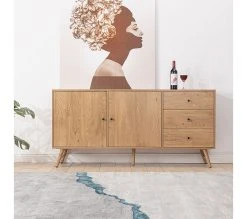 Le moins cher 🤩 TIME Buffet COLUMBUS imitation ch&ecirc;ne ⌛ -Espace Déco Magasin 4894223229661 AMB2