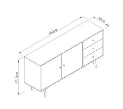 Le moins cher 🤩 TIME Buffet COLUMBUS imitation ch&ecirc;ne ⌛ -Espace Déco Magasin 4894223229661 Z1