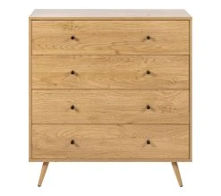 Meilleure vente 🔥 TIME Commode 4 tiroirs COLUMBUS imitation ch&ecirc;ne ⌛