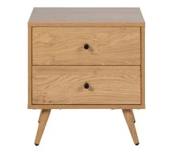 Meilleur prix 💯 TIME Chevet 2 tiroirs COLUMBUS imitation ch&ecirc;ne ✔️