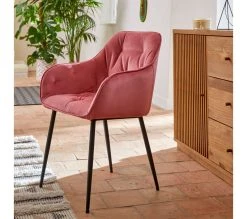 Meilleure affaire ⭐ TIME chaise velours BROOKE corail 🧨