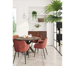 Meilleure affaire ⭐ TIME chaise velours BROOKE corail 🧨 -Espace Déco Magasin 5713941114631 AMB3D 168657